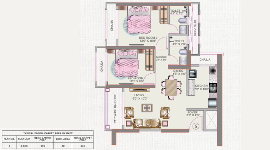Tharwani-Palladian-2-BHK-595-Sqft