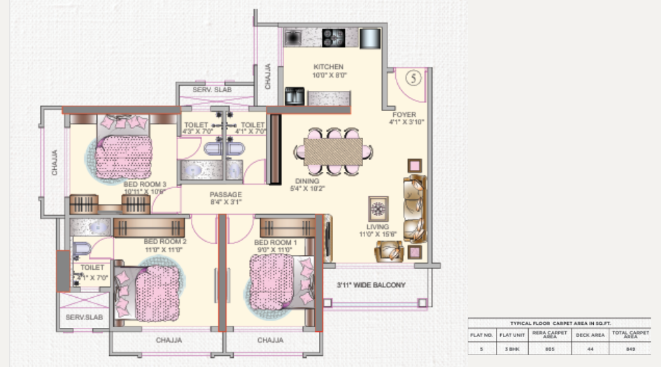 Tharwani-Palladian-3-BHK-805-Sqft